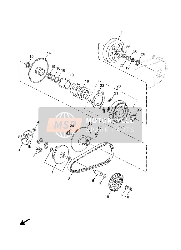 Yamaha XMAX 125 TECH MAX 2020 Embrayage pour un 2020 Yamaha XMAX 125 TECH MAX